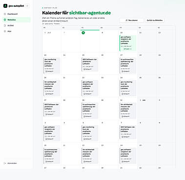 Automated content calendar
