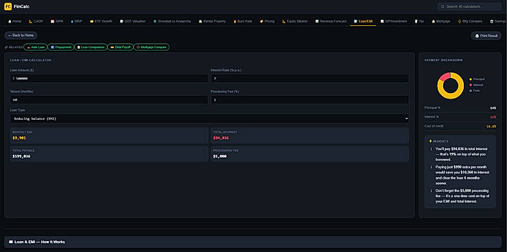 EMI Calculator Page