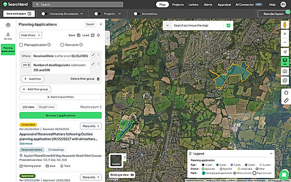 Planning Applications tool