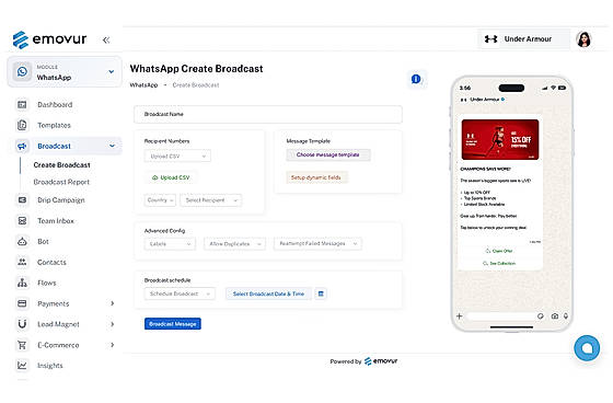 Broadcast Dashboard of WhatsApp API