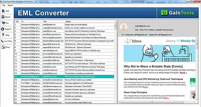 Preview EML file