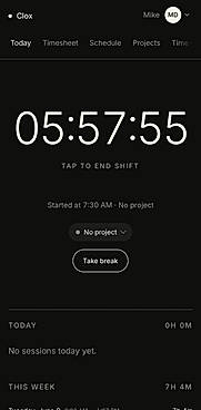 Shift timer with breaks