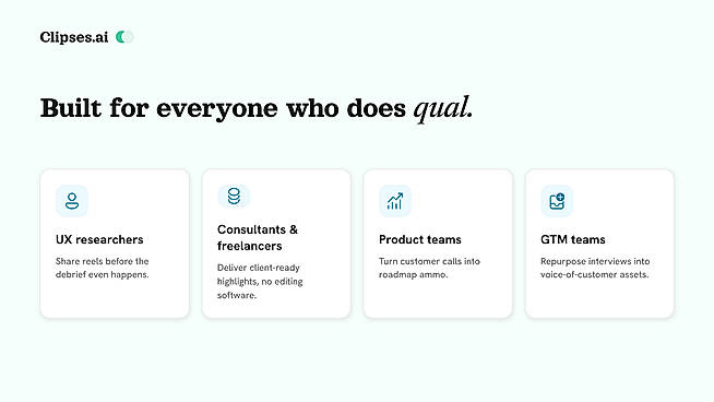 Built for everyone who does qualitative research.
