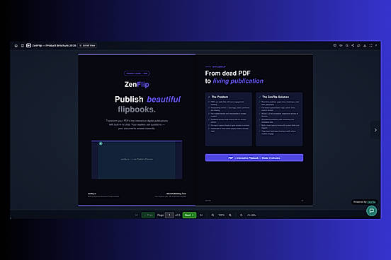 ZenFlip - Built-In Flipbook Reader
