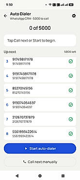 Auto dialer session running through a list