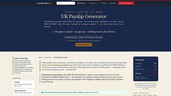 Payslip generator