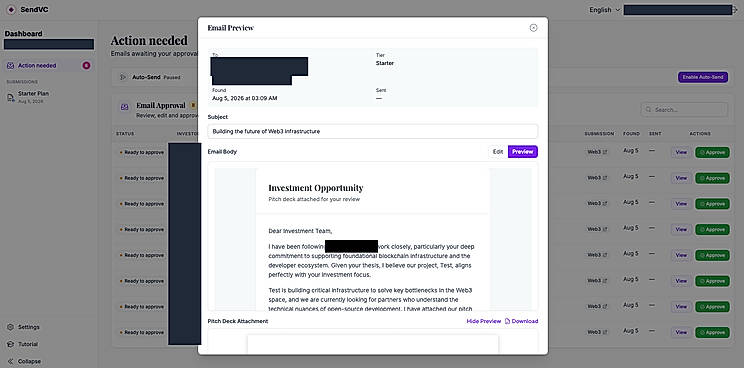 Approve every AI-written investor email before it sends