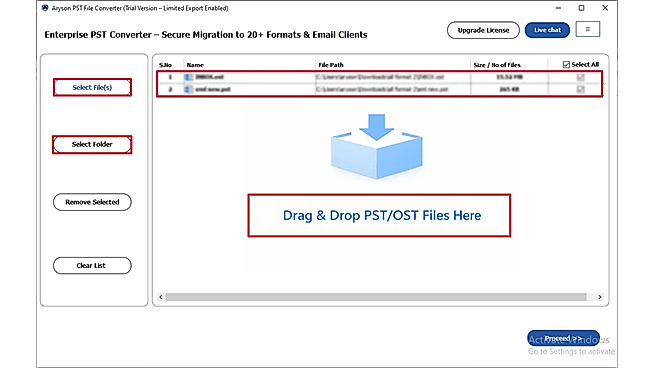 Select PST File