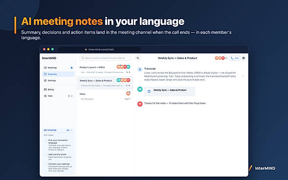 AI meeting notes in your language