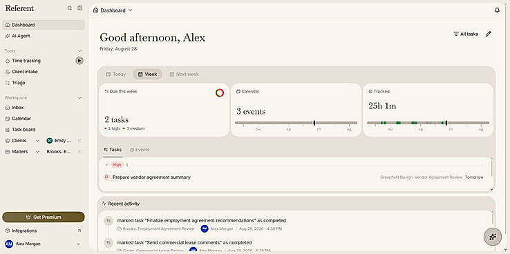 Referent Practice Management Dashboard