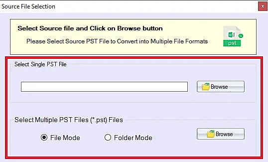 select pst file