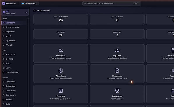 HR dashboard