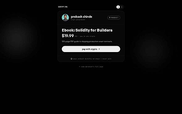 Product checkout with crypto