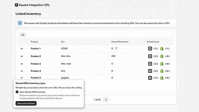 square integration inventory management - DPL