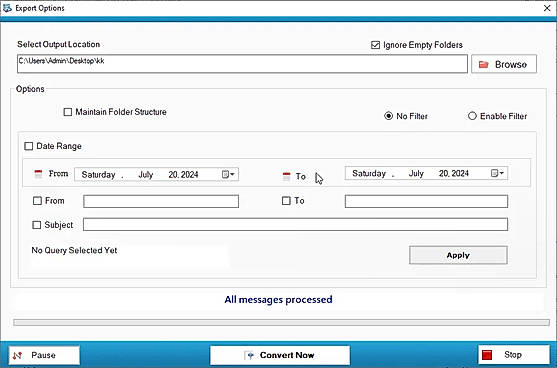 Output location