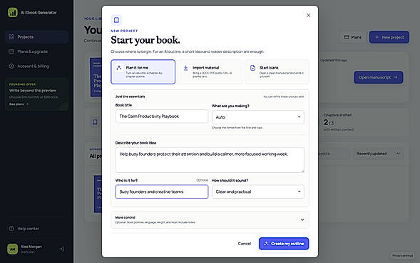Guided brief for audience, promise, and tone