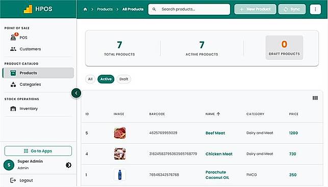 Hulm POS product management