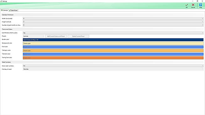 Calendar Options