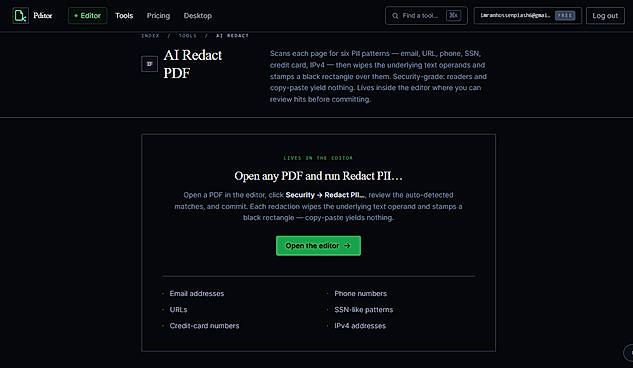 Pditor - Automated PII Redaction