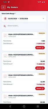 Dealer App My Order Page