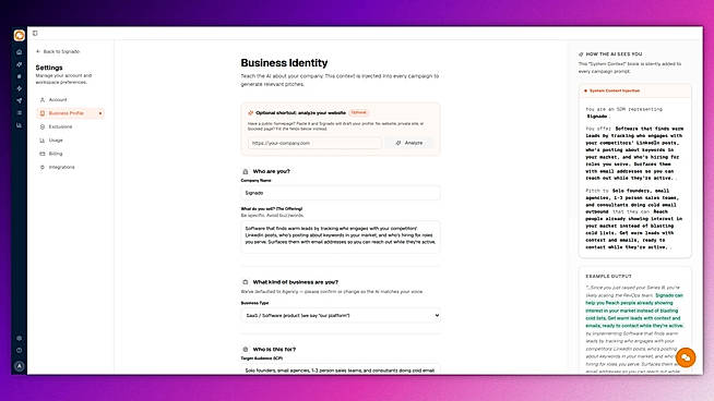 Create your profile