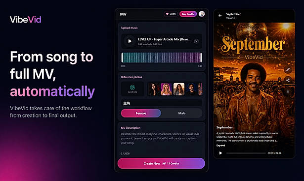 Turns your song into a complete, editable music video.