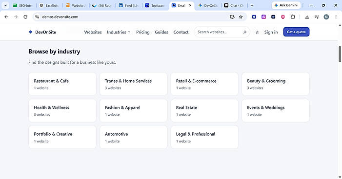 Industry-Specific Business Website Templates