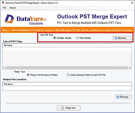 Browse and Add PST file