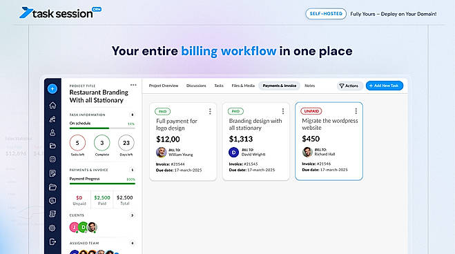 Project invoices and payment status