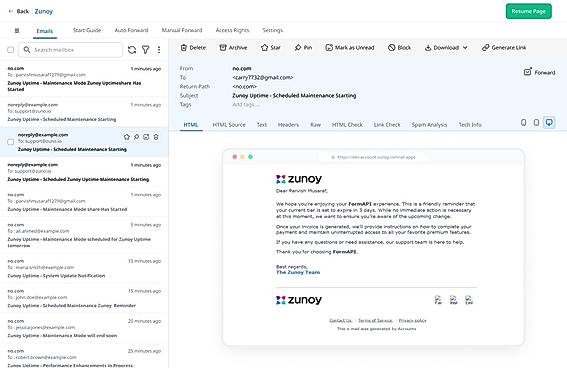 Email Sandbox