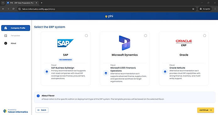 ERP System Recommendation for your business  PHI analyzes your business profile and operational requirements. It then recommends the most suitable ERP systems and versions tailored to your organization.