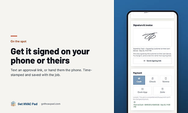 Customer approval and e-signature