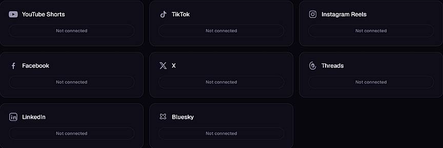 Schedule clips to 8 platforms from one calendar