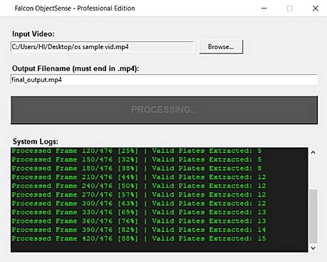 Input & Process  Process the uploaded source video to detect and count vehicles, identify visible number plates, and extract recognized registration numbers. Click Process Video to begin the analysis.