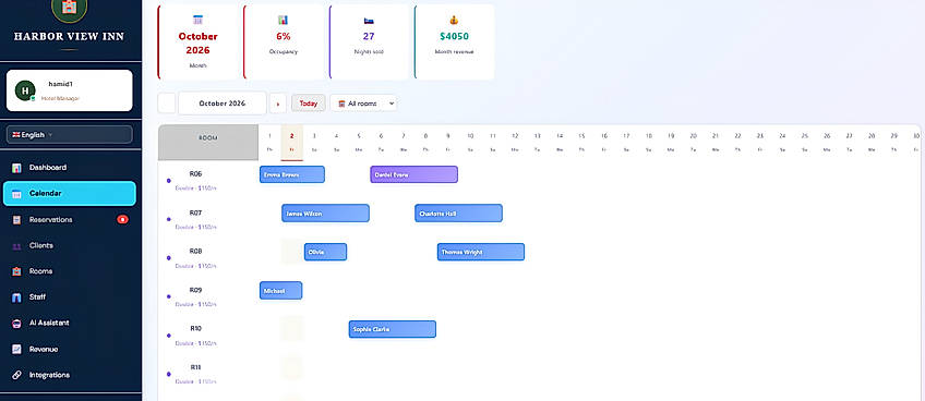 Reservation calendar
