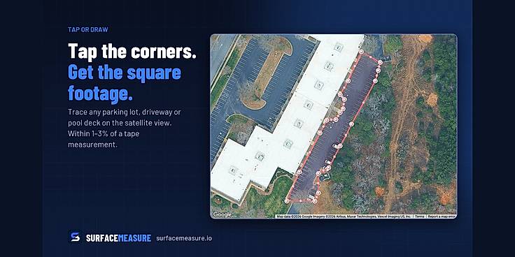 Tap the corners to get the square footage