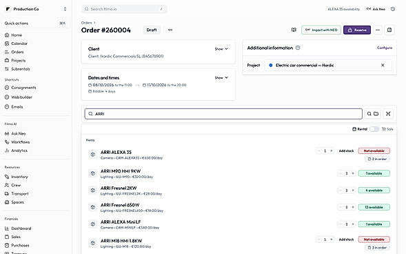 Live availability as you add gear