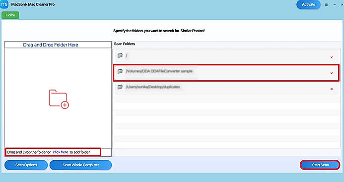 Add’ the folder using the ‘Drag & Drop’ option, from which you want to remove the duplicates