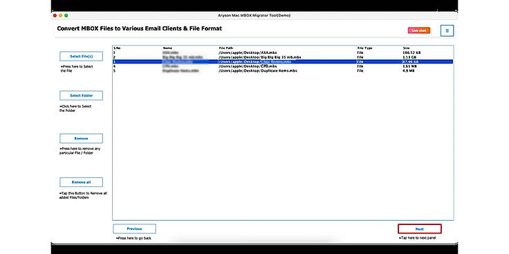 Add them to the tool. Once the files are added to the tool, click on Next to proceed.