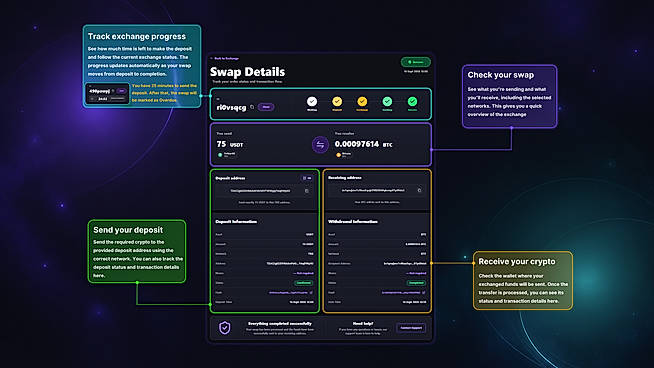 Crypto Swap Progress & Details