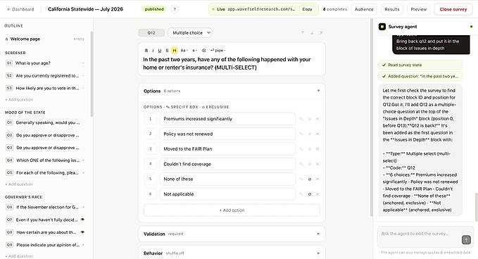 Survey editor