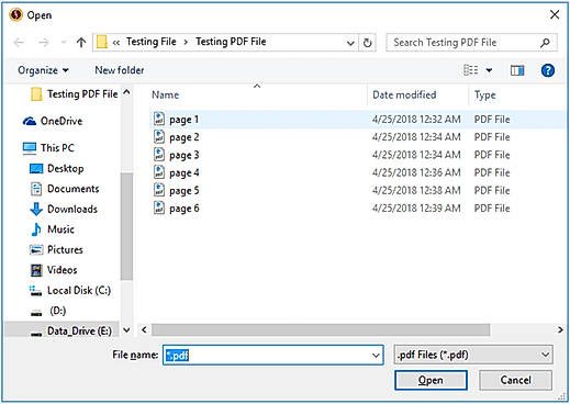 Search for the PDF file by pressing the browse button and hitting the Open button.