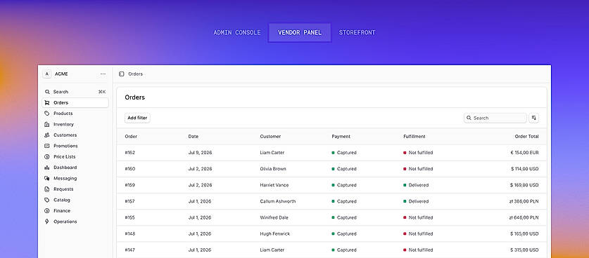 Mercur Vendor Panel