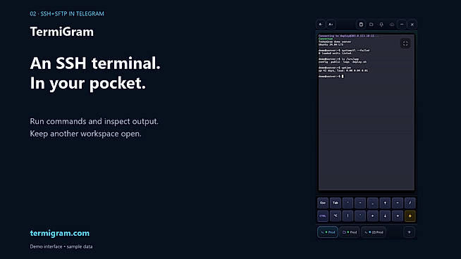 Interactive SSH terminal inside Telegram