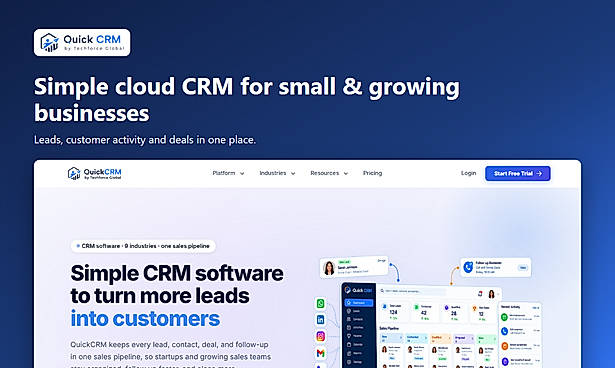 Simple cloud CRM for small and growing businesses