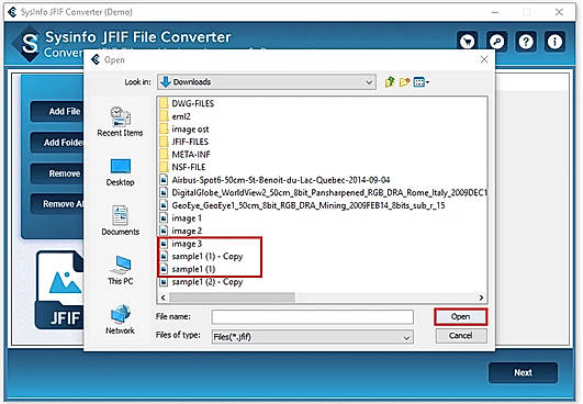 Browse the JFIF files from your PC