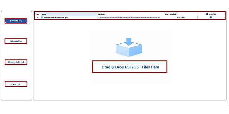 Add the Required PST/OST Files.
