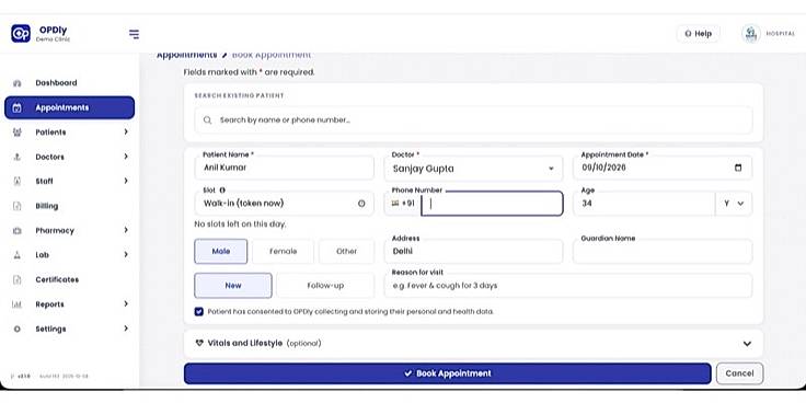Book a walk-in in seconds