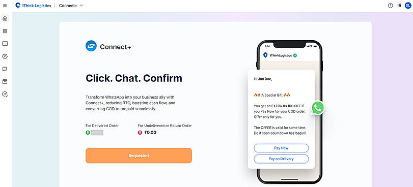 Connect + dashboard iThink Logistics