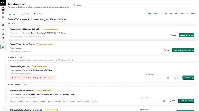 Import assistant for monthly source files